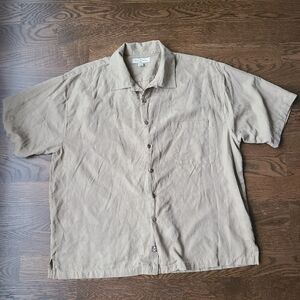 Tommy Bahama Men's Tan Short Sleeve Shirt Sz.XXL